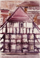 Haus 1 Höxter Version 3, Architektur, Aquarell